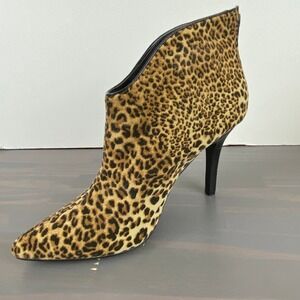 Carlos Santana Pizazz Leopard Print Ankle Boot Women 10M Brown Timeless Mobwife